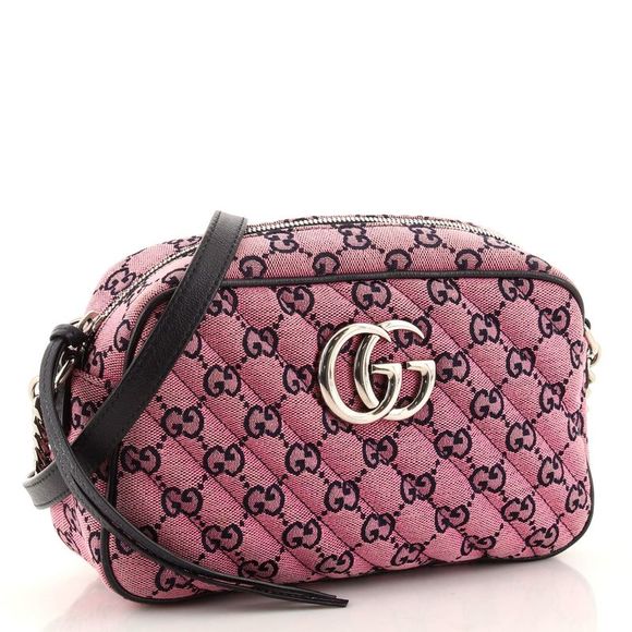 Gucci GG Marmont Shoulder Bag Diagonal Quilted GG Canvas Small Pink - Picture 2 of 8